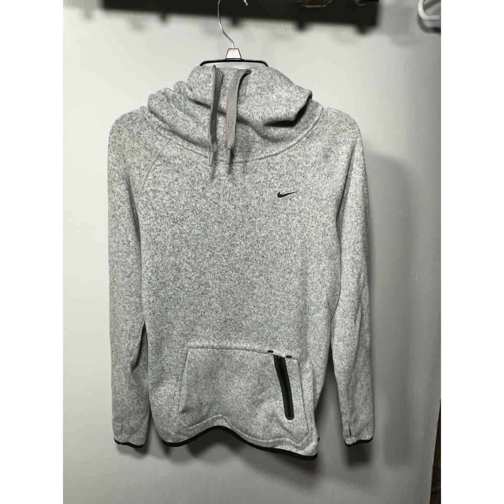 Nike Gray Funnel Neck Fleece Pullover Hoodie Women's Small - Picture 1 of 7